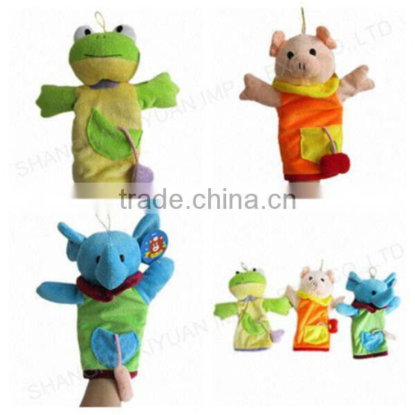 Funny pink animal custom made puppets plush making hand puppets