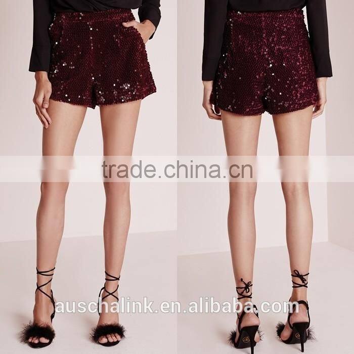nice design high waisted girls sequin shorts wholesale