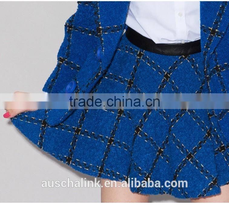2016 korean design adult school girls custume plaid mini skirt