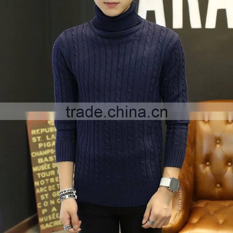 Wholesale winter high quality men's pullover turtleneck sweater