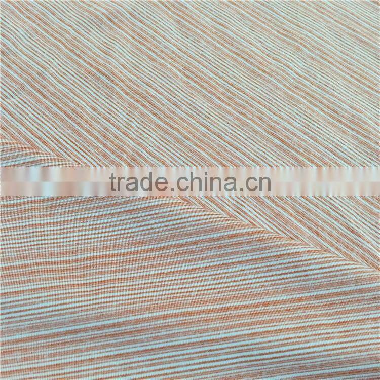 New Arrival Cool Stripe Orange Knit Single Jersey Fabric