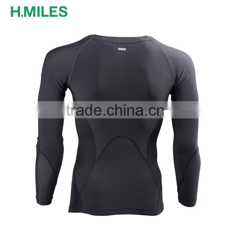 Basic Long Sleeve plain tights T-Shirt wholesale gym sport fitness wear compression shirts men