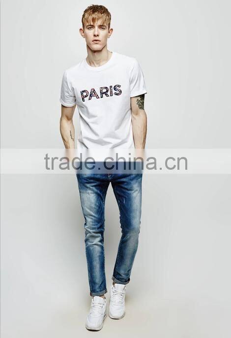 Fashion EMB T- shirt Men's round neck T-shirt White color