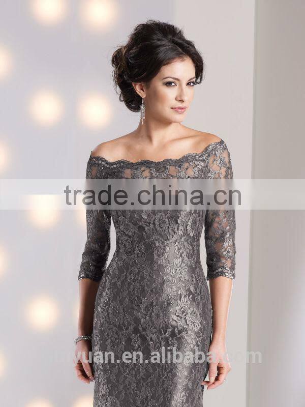 dark gray lace latest evening designs ladies suit