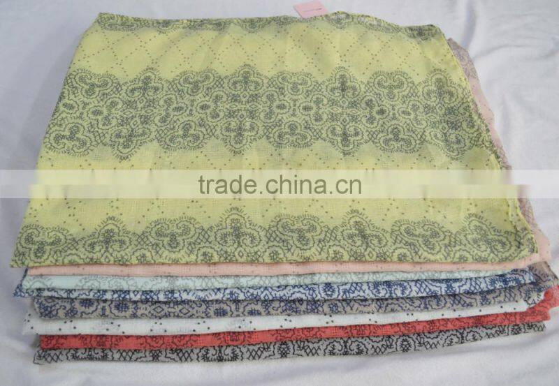 Fashion new arrival designer lady rayon viscose beautiful paisley floral scarf
