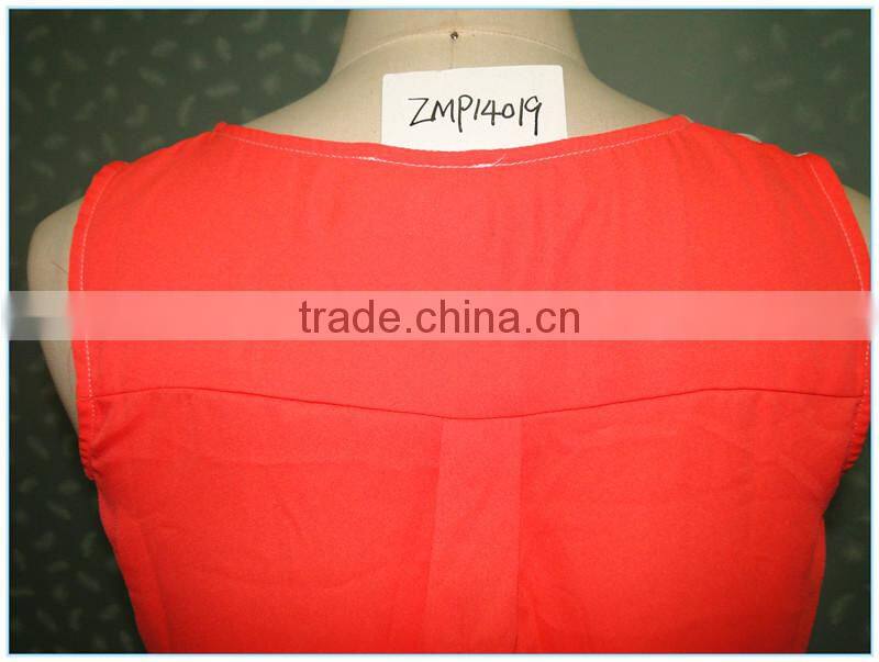 Summer Casual Short Front Long Back Ladies Tops And Blouses 2015