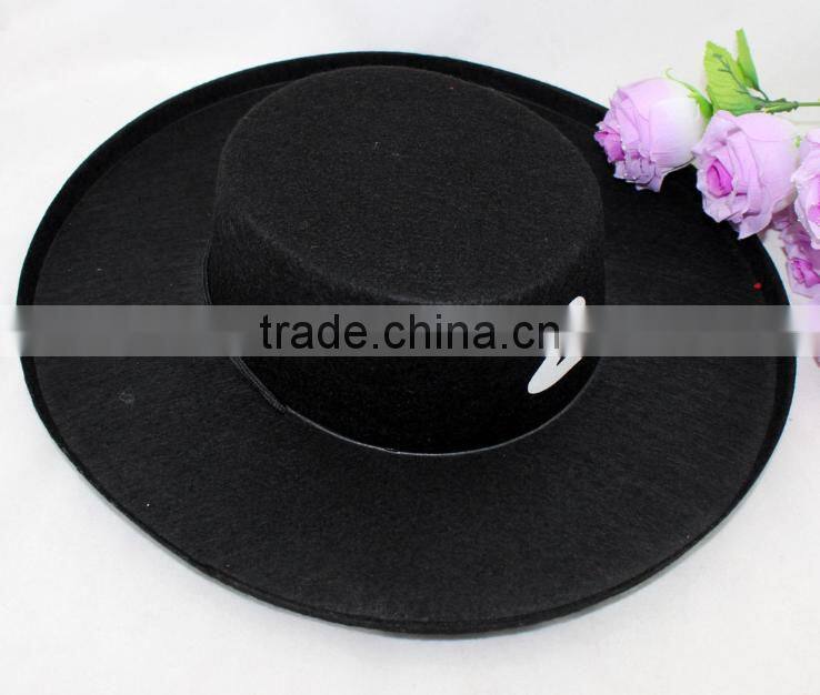 2016 fashion cheap halloween party gift Zorro hat for kids