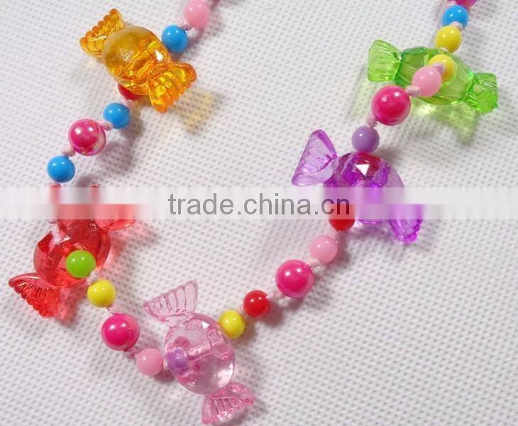 cute carton beads little girl necklace DIY beads children jewelry customized candy bead children necklace kids accessories