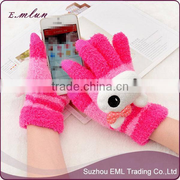 2016 Hot Sale Knitted Cute Cartoon Winter Finger Gloves