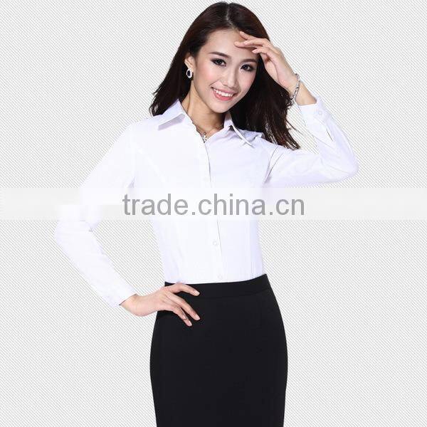 2015 Womens Latest Design Stripe Uniform Shirts