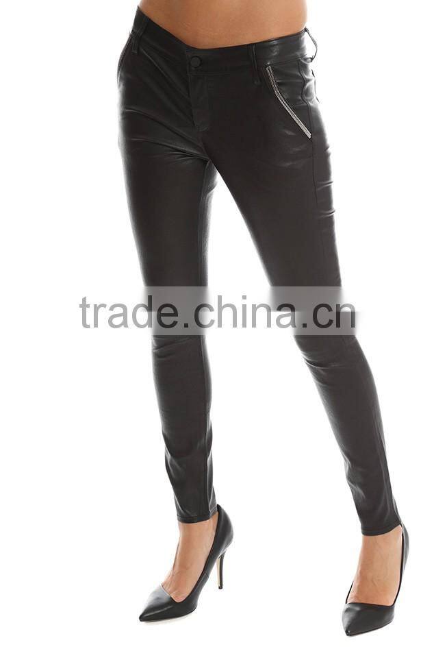 2016 fashion women leather pants,lady leather pants,custom leather pants