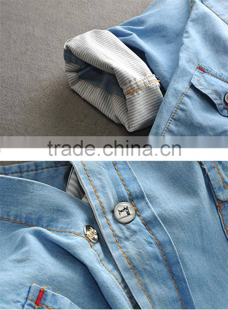 2015 High Quality 100% Cotton custom design contrast color men slim fit long shirt and lehenga