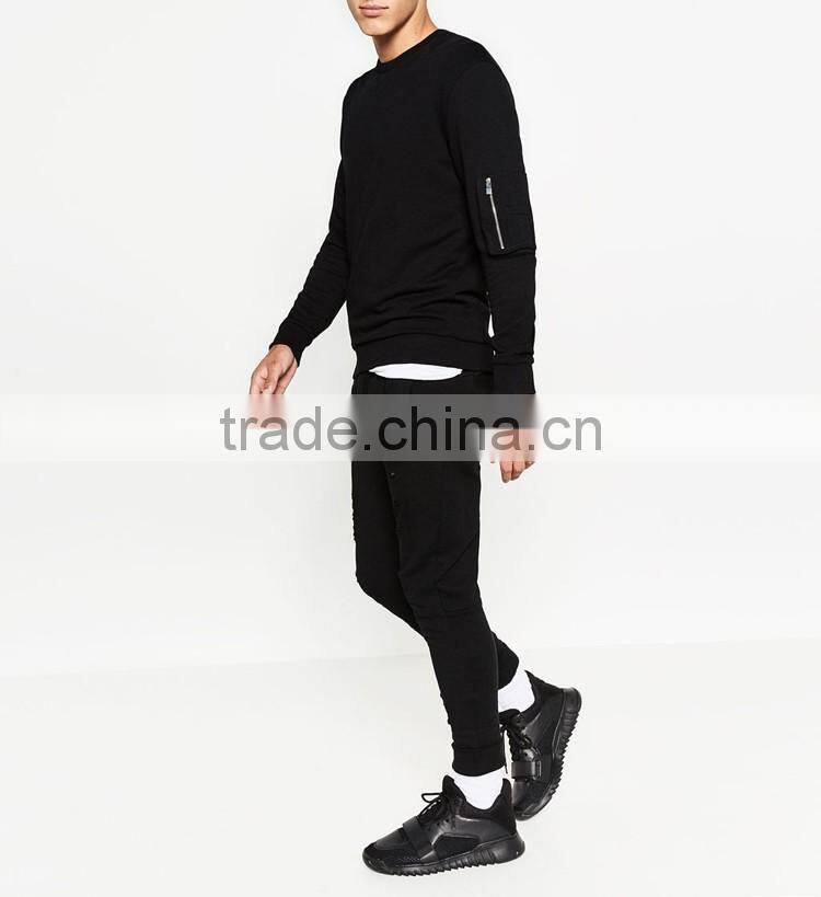 Hot sale cheap custom wholesale side pocket pullover mens sweatshirt
