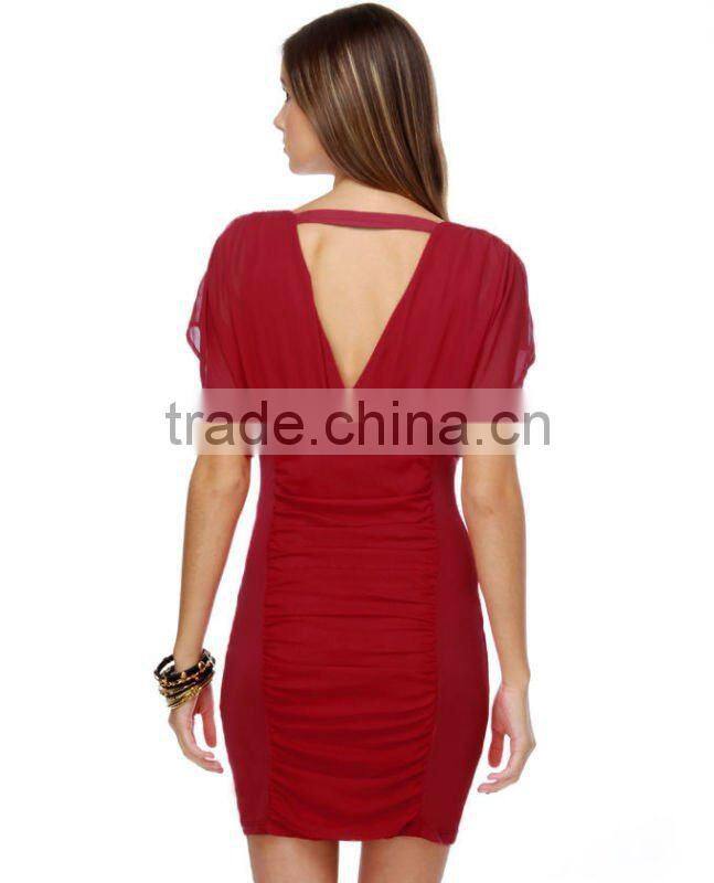 Chiffon Ruched Bodycon dress FJ201212