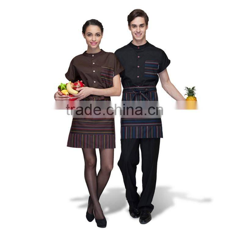 OEM Unisex Waiter Uniform and Restaurant Uniform with Apron