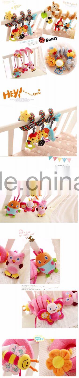 Multifunctional Hanging Animal Ornament/Baby Spiral Toy/plush bed winding toy