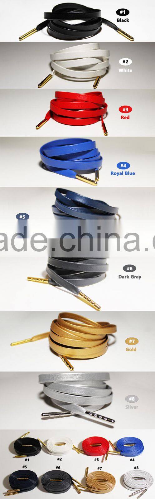 7MM Flat Dress Shoes Metal Tipped Leather Shoelaces Lace Shoe Boot Sheepskin PU Leather Laces All sizes eBay/Amazon Supplier