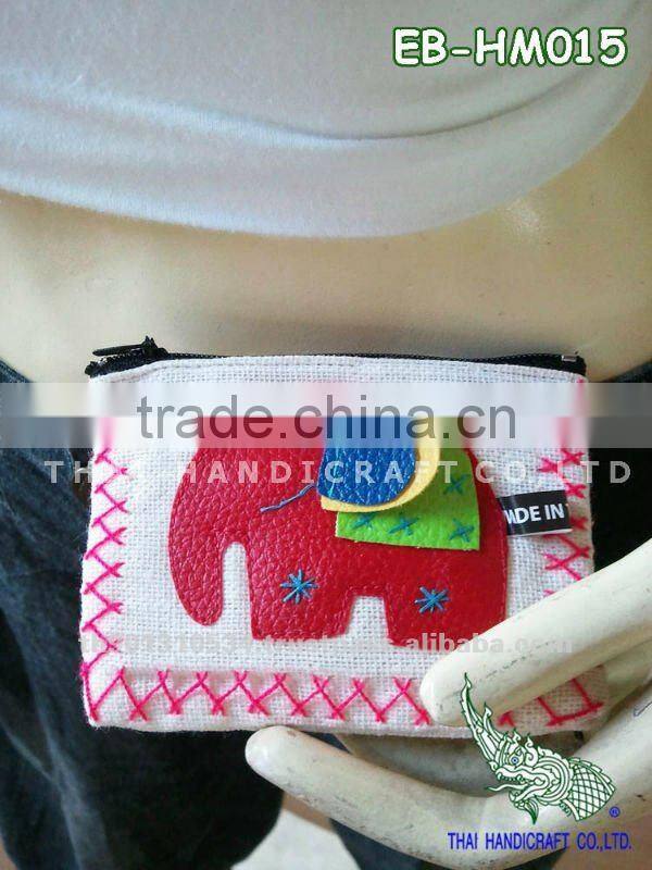 Thai Handmade Elephant Coin Purse Wallet Money bag Mini bag