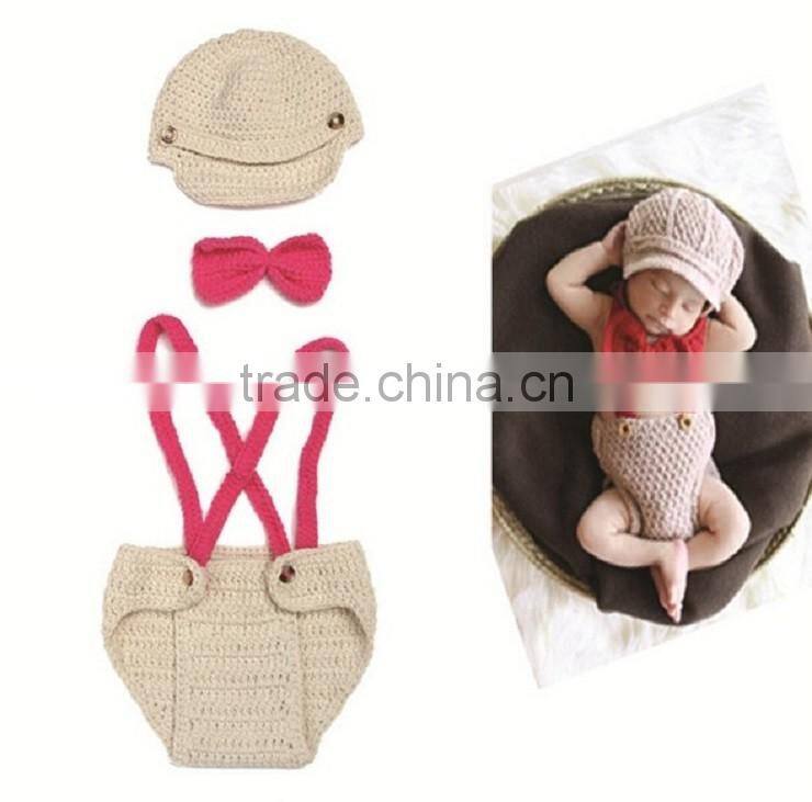 Newborn Baby Firefighter Fireman Red Hat Outfit, 2 pc Red Pant Set w/Suspenders, Photography Prop