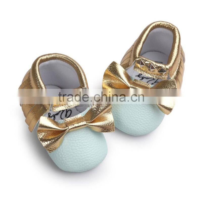 Rivet design fashion moccasins for baby, baby rivet moccasins