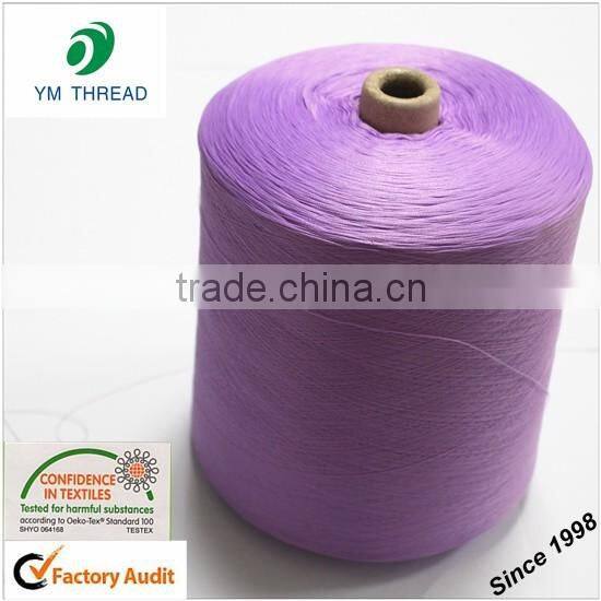 100% Pure Virgin Polyester Spun Yarn Dyed for T-shirt Fabric Knitting