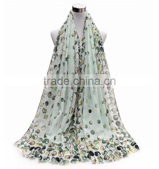 YiWu Market Fashion Custom Lady Scarf Dot Printed Scarf