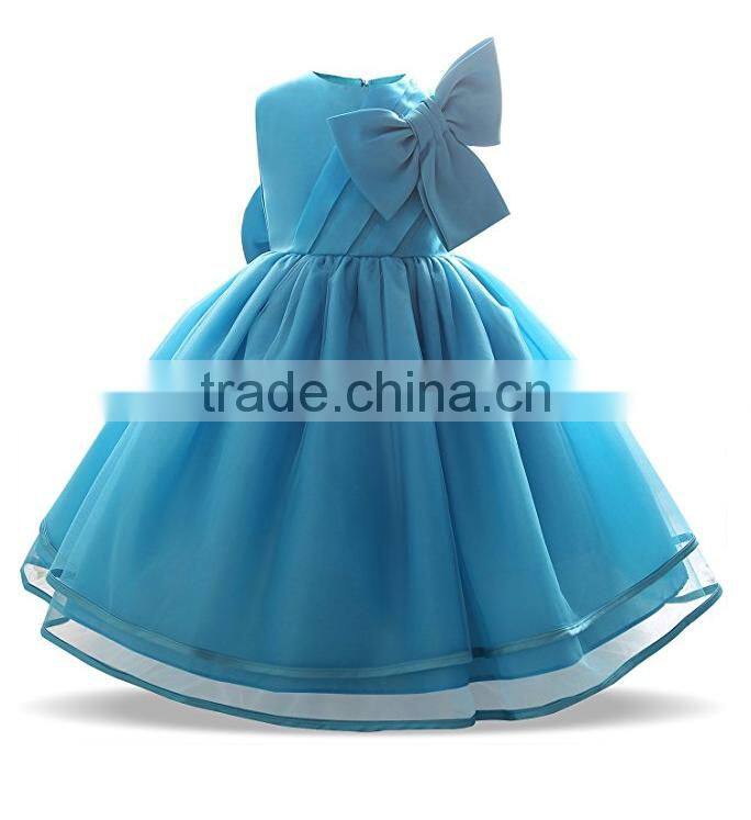 Lastest 1 year old girls birthday dress bow tie design tulle girls party dresses