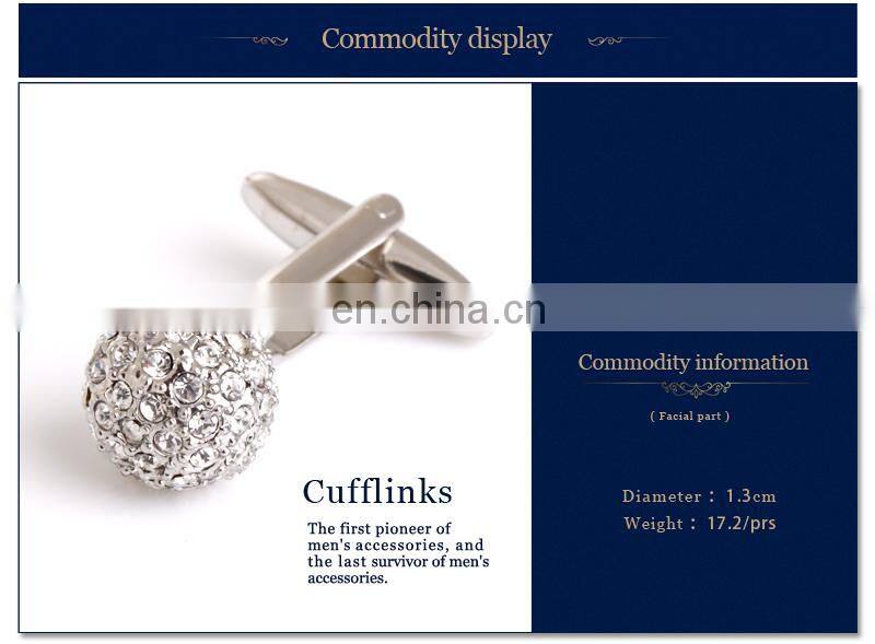 Diamond Ball Cufflinks transparent crystal cuff link