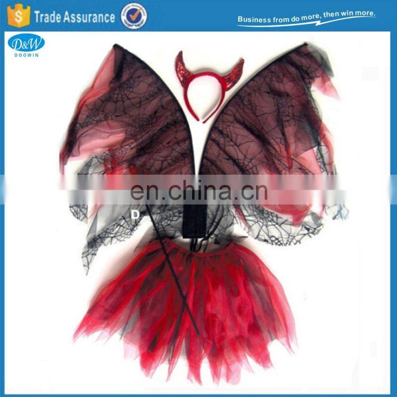 Halloween Bat Dressup Wing Tutu Headband Wand Costume Set