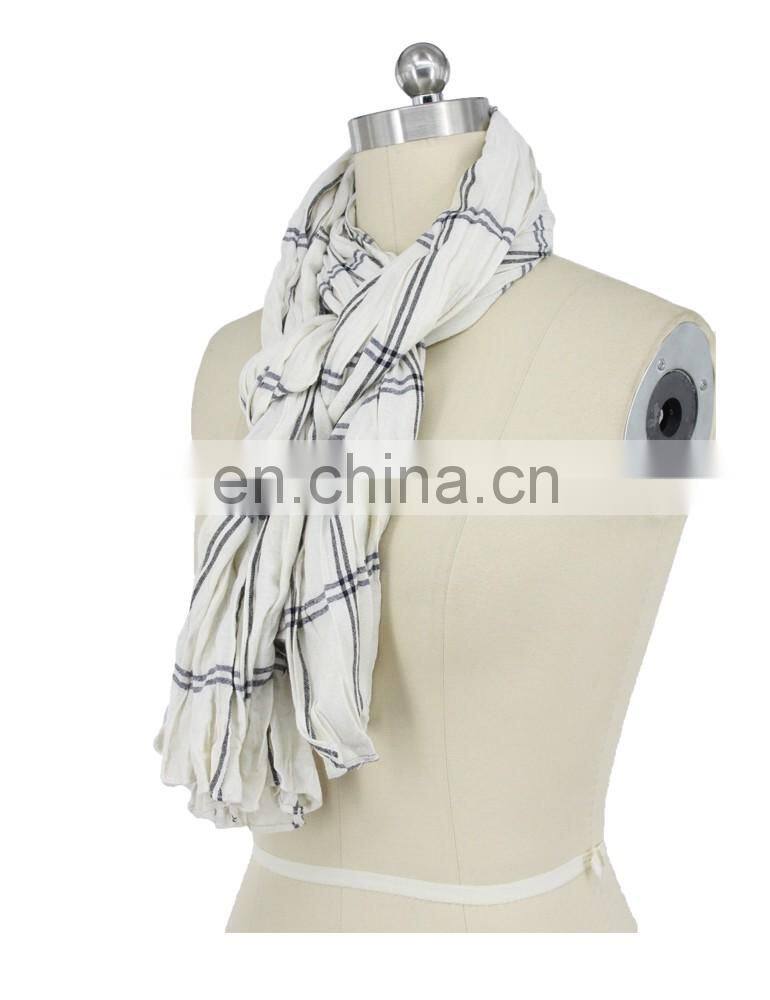 Direct Factory Cotton Check Dots Double-Layer Scarf