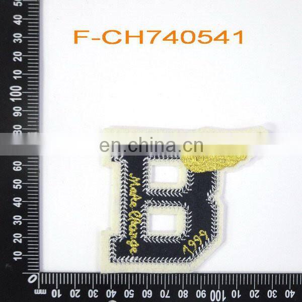 gold wire or silver thread embroidery patch five point star