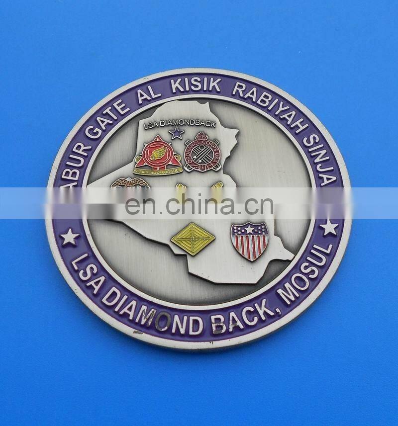 antique silver customize Iraq map souvenir metal coins