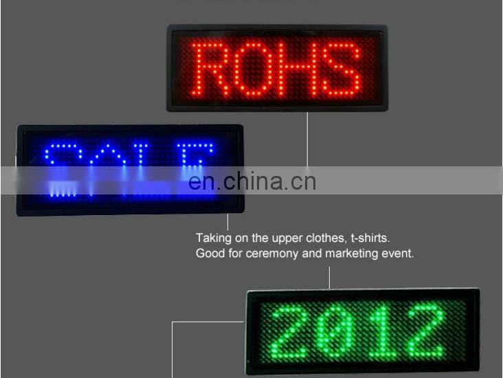 LANPAI Wholesale scrolling LED Message Badge/ Tag