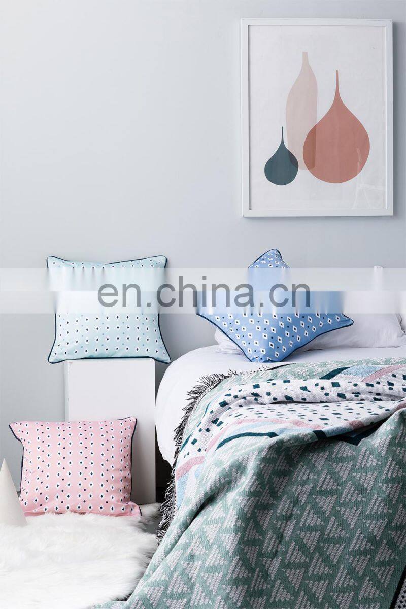 RAWHOUSE Wholesale price satin geometric pillowcase 45*45cm cushion covers set