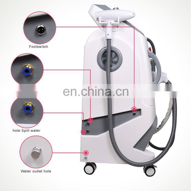 Multifunctional Beauty Equipment Cold System RF Skin Tightening IPL E-light SHR Hair Removal Laser Tattoo Removal Machine