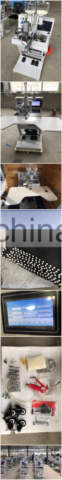 Automatic nail bead attaching riveting machine pearl fixing machine bead embroidery machine