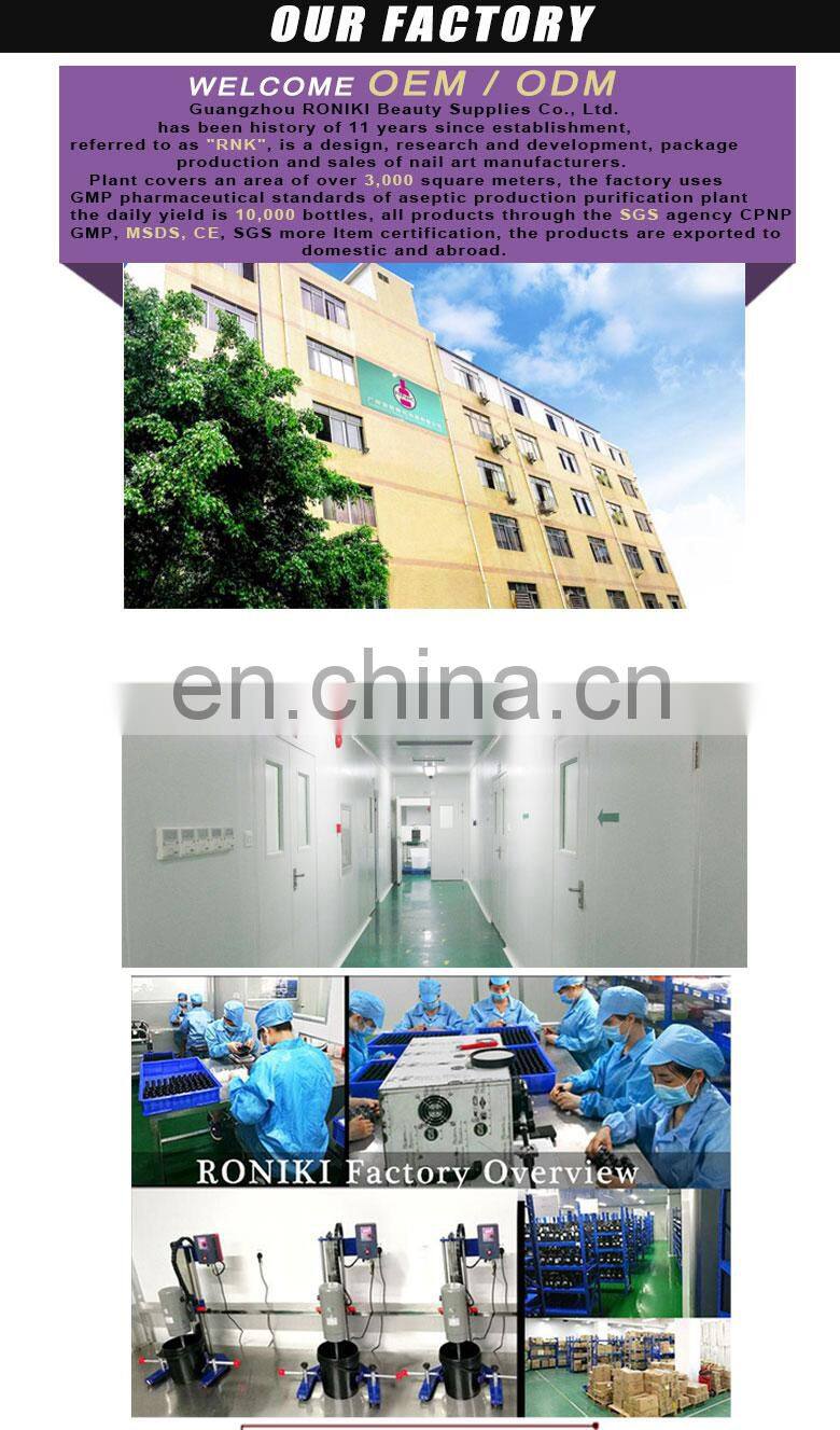 RONIKI Wholesale Soak Off Uv Gel Nail Polish 7.3ml Black Bottle Nail Paint