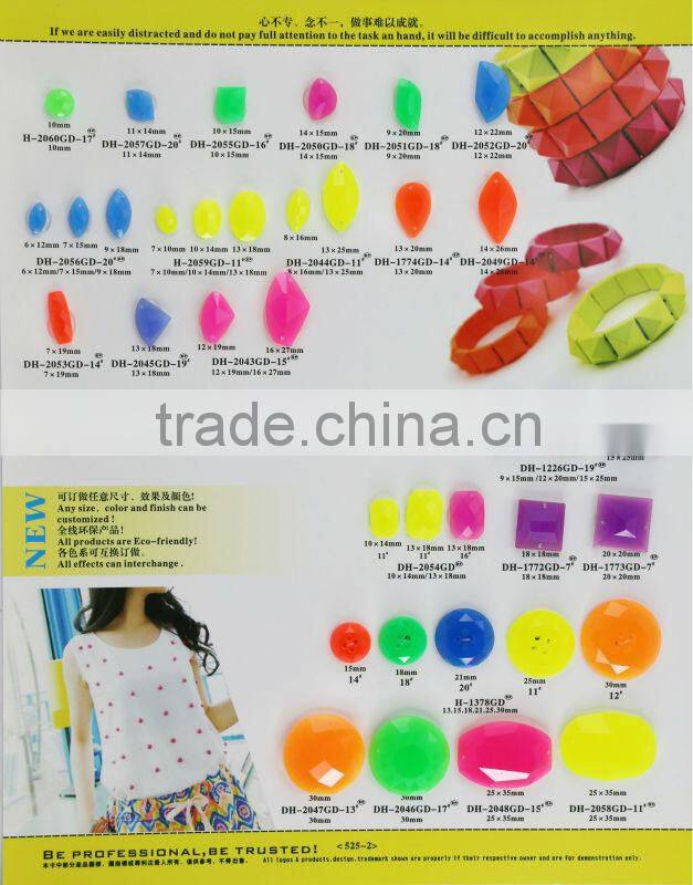 2holes fancy decorative resin stones