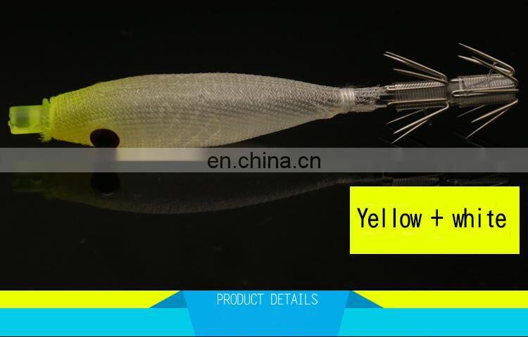 New Arrival 4g 8cm Sea Fishing Lure wood Shrimp Squid Octopus Soft Baits Lures High quality squid hook squid jigs