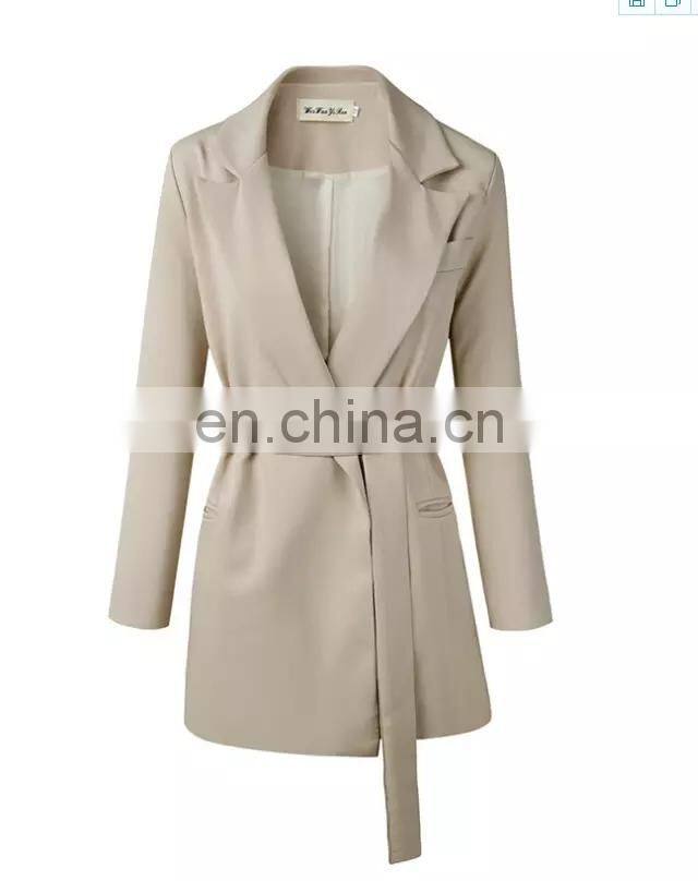Wholesale custom retro office worker casual suit office clothing beige lady blouse lady blazer and jacket