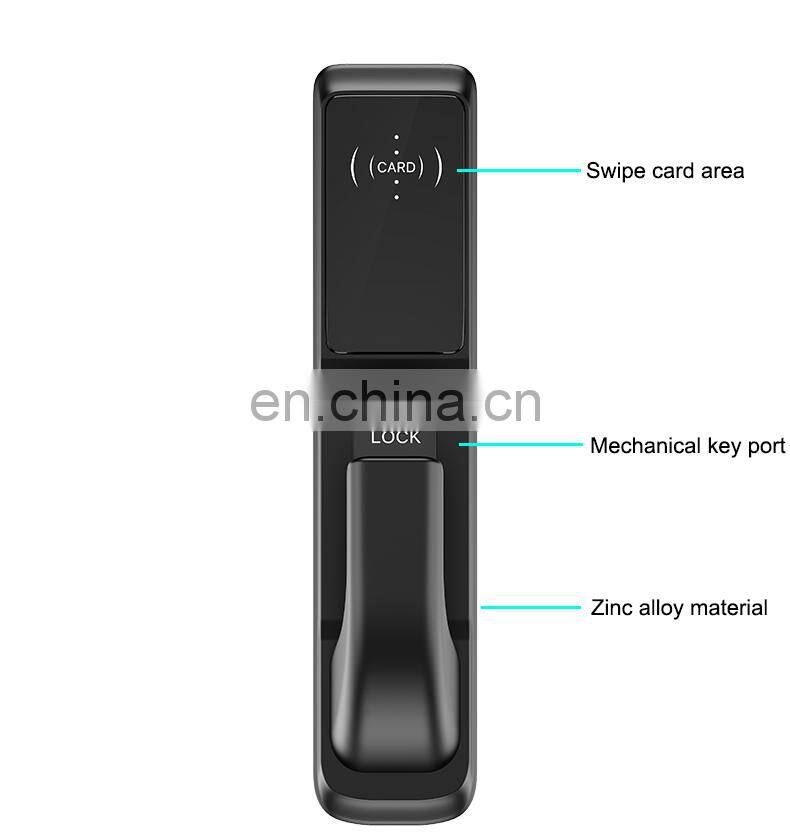 Popular Product Smart Push-Pull Digital rfid hotel card reader door lock support hotel version apartment version