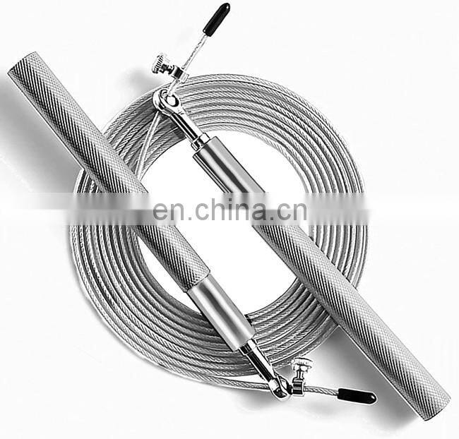High Speed Skipping Rope Tangle-Free with Self-Locking Screw-Free Design Rope-Adjustable (2 Cables) Aluminum Alloy Non Slip Hand