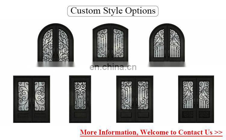 Cheap price modern safety main entrance waterproof wrought iron grill single security gate door design
