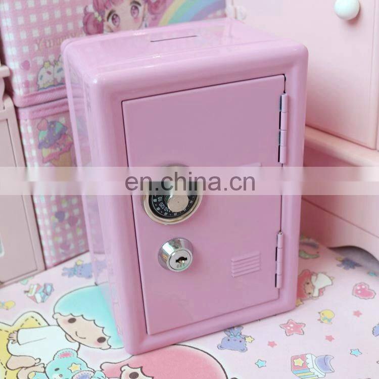 Wholesale Colorful Kids Saving Coins metal Money Box with code lock