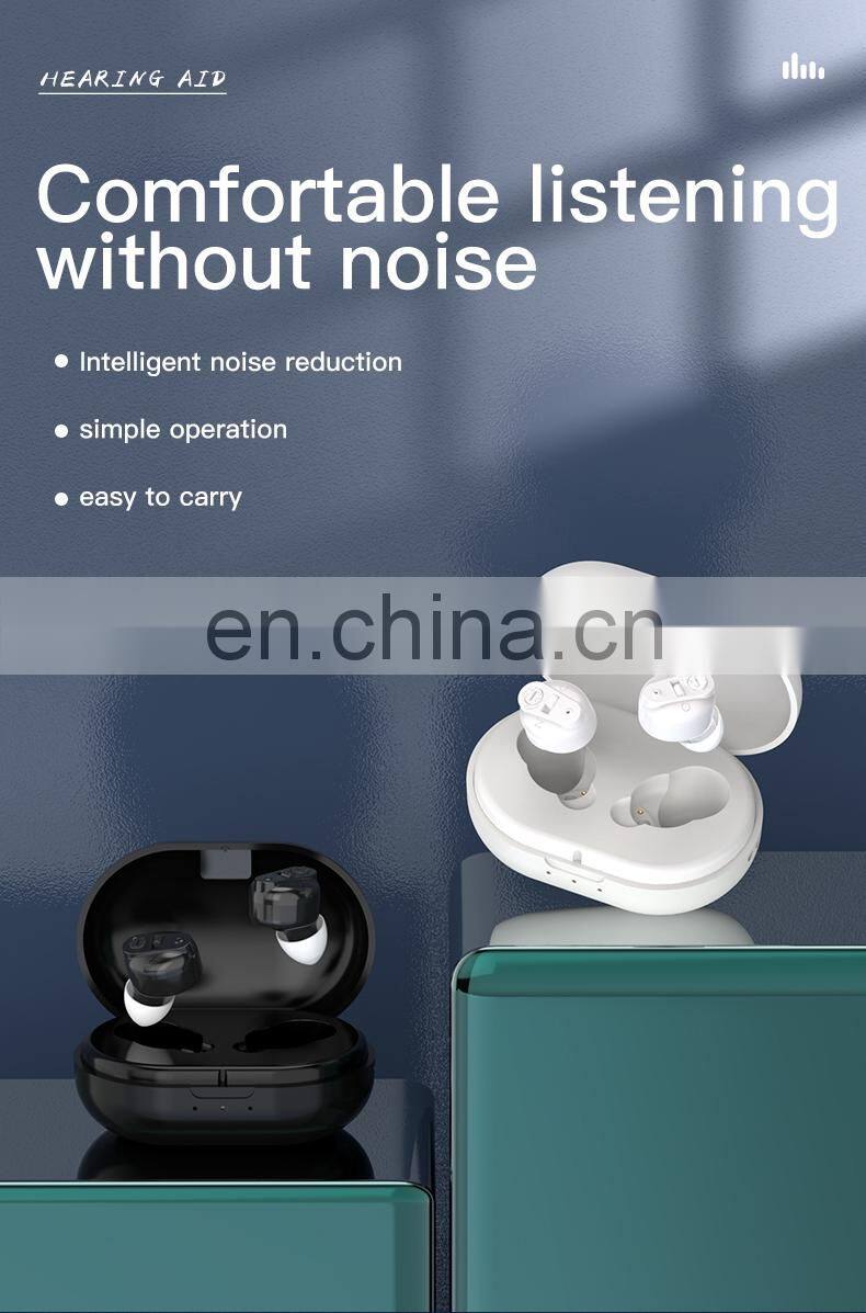 Mini hearing aid sound amplifier for ear rechargeable for the deaf