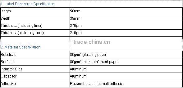 EAS RF Frozen Shoe Label