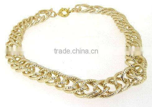 Chunky Double Twisted Light Gold Colour Aluminium Curb Link Chain