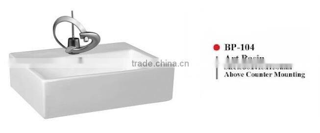 BP-104 Modern Bathroom Design, Quality Square Art Basin, Bathroom Countertop Ceramic Washbasin Bowl