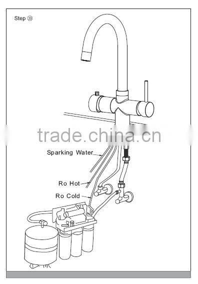 5 Way Faucet And chiller dispenser delivery sparkling water /2 RO filter/mixer 2014 hot sales
