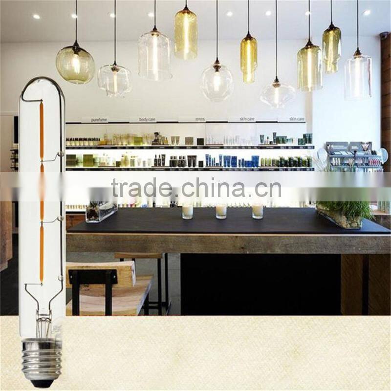 LED Filament Long Tube Bulb T30 - 6W White E26 E27 Medium Base to Replace 60-70W Tungsten Tube Incandescent Bulbs